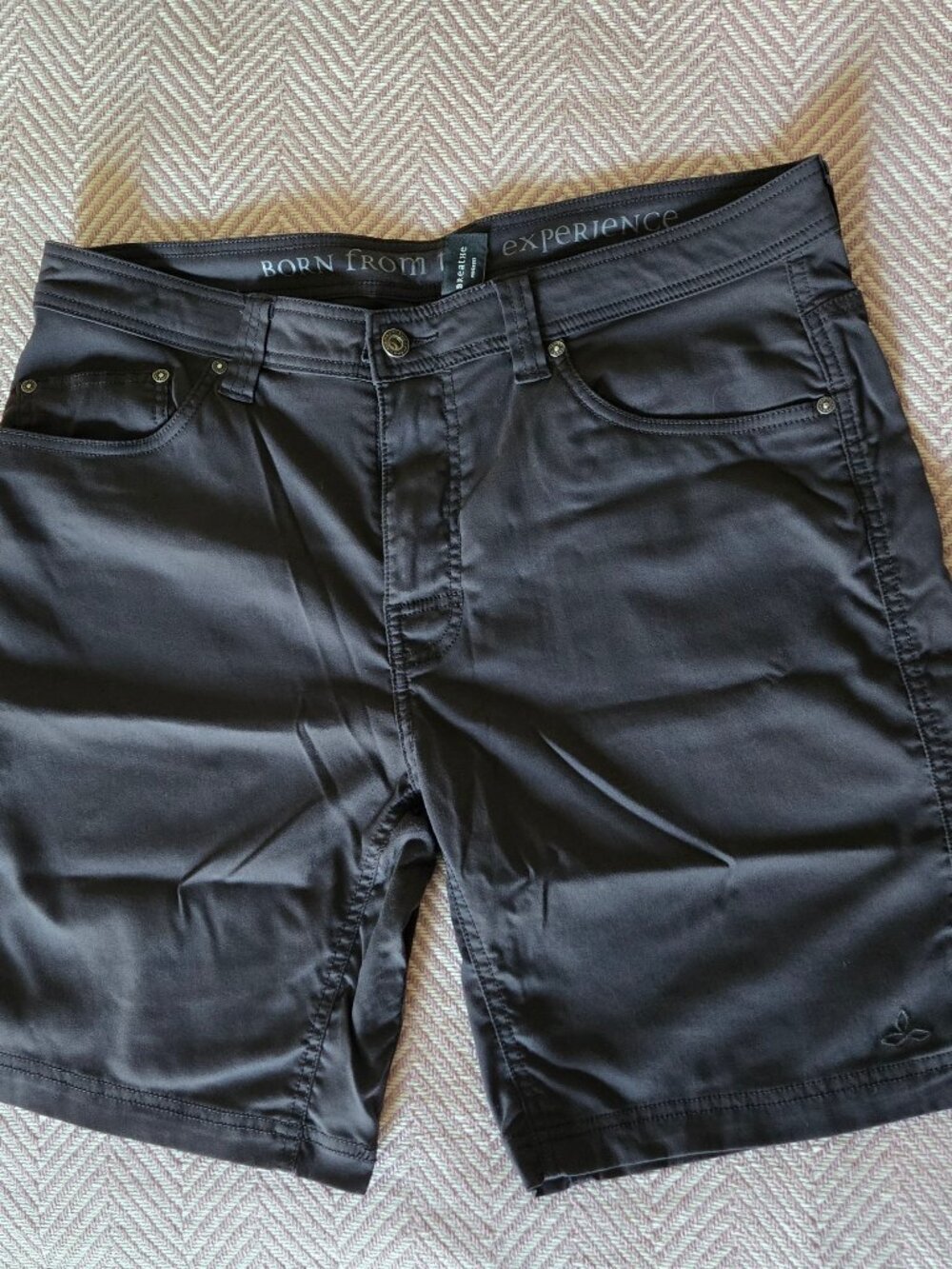 Prana Men's Shorts - Size 35 x 9 - Dark Grey